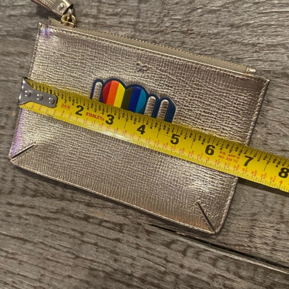 Anya Hindmarch Gold Zip I❤️U Clutch/Pouch.